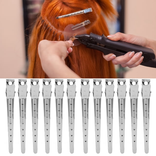 Clip De Seccionamiento De Cabello, 12 Piezas Seguros Firmes Resistentes Compactos Compactos De Pato Portátil Herramienta De Peatoria Acero Inoxidable Profesional Para Maquillaje