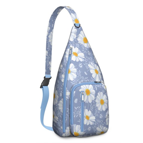 Waterproof Hiking Backpack Sling Bag for Women – Lightweight Crossbody Chest Bag for Travel, Outdoor & Everyday Use – Boho Daisy Floral Vintage Design
