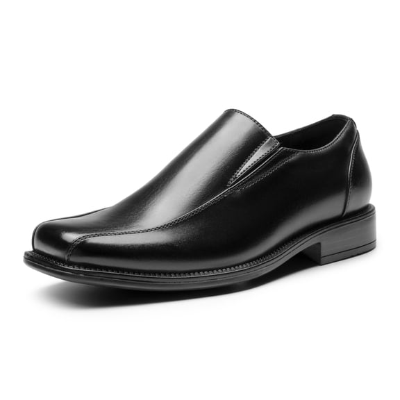 Bruno Marc Men's Formal Leather Lined Square Toe Dress Loafers Shoes BLACK size 10.5