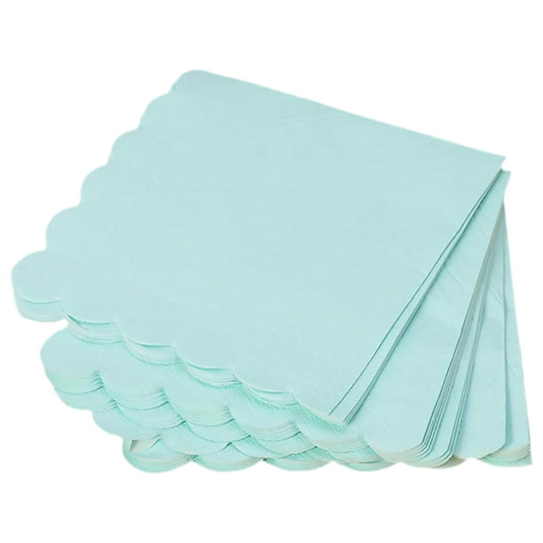 KAKOWELY 16 servilletas desechables de papel de seda decorativas de color liso con diseño festoneado.