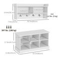 thumbnail image 2 of CoSoTower Coat Rack Shoe Bench Set, Entryway Shoe Bench with 8 Storage Cubbies, 4 Hooks for Hallway, Living Room, White, 2 of 7
