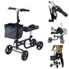 Yescom Steerable Knee Walker Scooter Adjustable Height with Dual Braking System Black