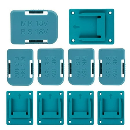 

10Pcs Battery Storage Rack Battery Holder Case & Tool Holder Dock Mount for 18V Fixing Devices Blue