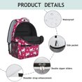 thumbnail image 4 of Unicorn and Moon Red Pattern Backpack for School, Cute School Bag with Adjustable Shoulder Straps and Padded Back, 15.3"x11"x6.7", 4 of 5
