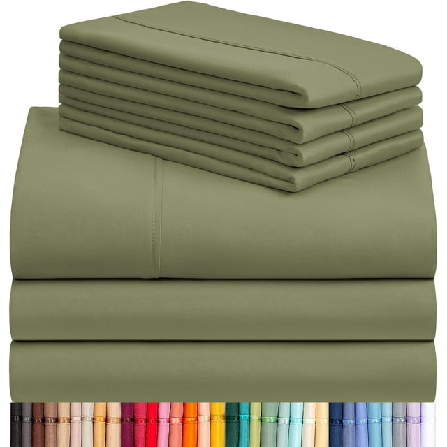 Ensemble de Draps PC Grand Draps de Lit Format Grand Poches Profondes ” Draps Rafraîchissants Anti-Froissement Lavables à la Machine Literie d'Hôtel Soyeux Doux Grand