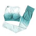 thumbnail image 3 of Mujeres Chándal Gimnasio Ejercicio Crop Leggings Trajes de Yoga Conjunto de Ropa Verde, L Sunnimix Trajes de yoga para mujer, 3 of 8
