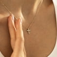 thumbnail image 3 of Turandoss 14K Gold Plated Dainty Diamond Cross Pendant Necklace for Women Faith Jewelry Trendy Personalizedt First Communion Christian Religious Gifts for Women Her Girls, 3 of 7
