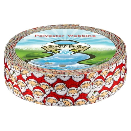 Country Brook Design® 1 1/2 inch Where’s Merry Polyester Webbing, 5 Yards