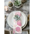 thumbnail image 3 of nqOlkjepod Pink Geometric Cloth Napkins Set of 8 Reusable Dinner Napkins, Gold White Hexagon Modern Gradient Cocktail Napkin Washable Table Napkins for Wedding/Holiday Party/Baby Shower 20"x20", 3 of 8