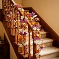 thumbnail image 3 of 6.56ft Artificial Maple Leaf and Pumpkin Garland, Autumn Thanksgiving Vine for Door, Mantel, Stair Rail, Table, Harvest Display and Seasonal Home Decor, D, 3 of 6