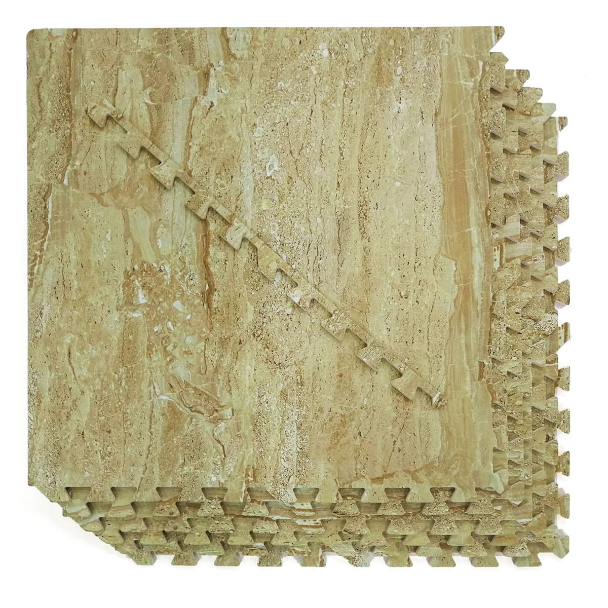 Clevr  100 Sq. Ft  3/8 Inch Thick Interlocking Foam Mats Flooring, Granite Stone