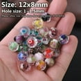 thumbnail image 6 of U8MO 10pcs 10mm 12mm Rondelle Faceted Rose Flower Lampwork Crystal Glass Beads lot-17# Purple & Silver-10x7mm, 6 of 6