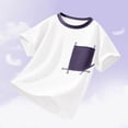 thumbnail image 5 of Teylalorva Girls Cotton T-Shirt with Pocket Crew Neck Short Sleeve Kids Summer Trendy Casual Tee White Size 3T, 5 of 9