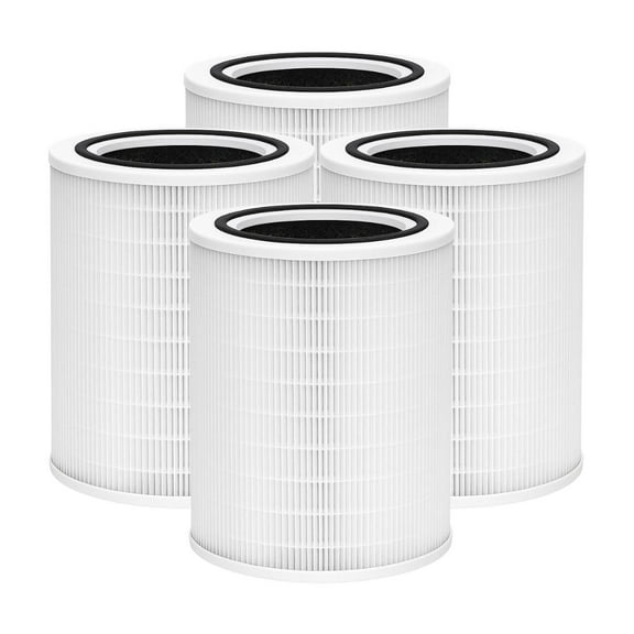 Nispira 12010 3-in-1 True HEPA Activated Carbon Filter Replacement for Clorox Large Air Purifier 11010 & 11011 | Removes Smoke, VOCs, Odor | 4 Pack