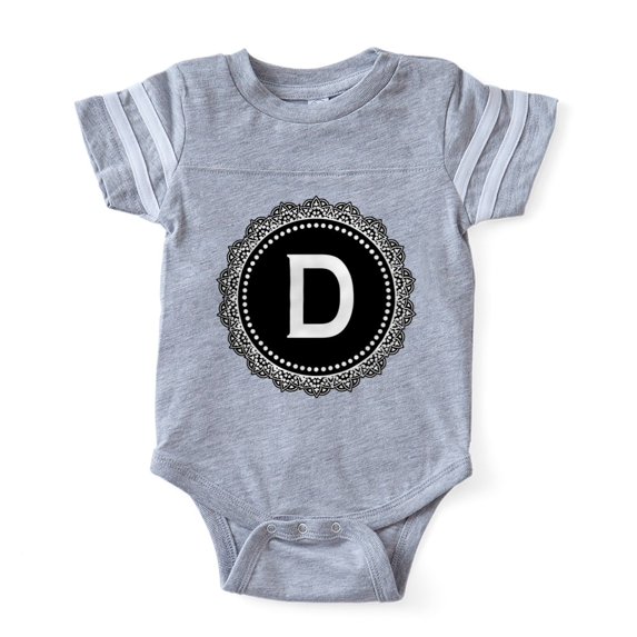 CafePress - Monogram Medallion D - Cute Infant Baby Football Bodysuit