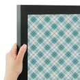 thumbnail image 4 of PinPix ArtToFrames 25x17 Custom Cork Bulletin Board Argyle Turquoise   Poster Board Has a Fabric Style Canvas Finish, Framed in Satin Black (PinPix-648), 4 of 6