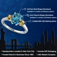 thumbnail image 2 of Gem Stone King 925 Sterling Silver London Blue Topaz and Yellow Citrine Engagement Ring for Women | 2.76 Cttw | Oval 9X7MM | Gemstone November Birthstone | Size 5, 2 of 6