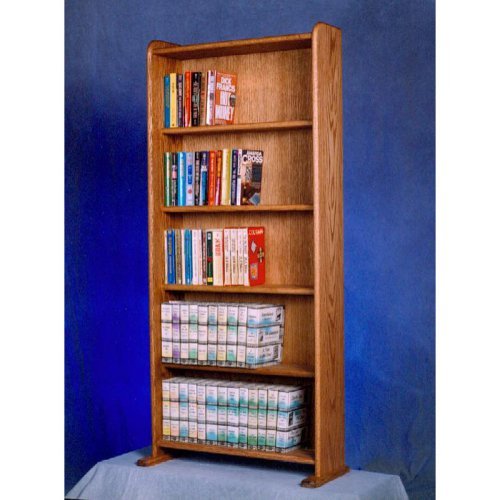 The Wood Shed Solid Oak 5 Row Media Cabinet / Bookcase