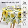 thumbnail image 6 of Sunflower Watercolor Floral Round Tablecloth 60 Inch Yellow Flower Summer Tablecloths for Round Tables Waterproof Polyester Round Table Cover Anti-Slip Table Cloth for Dining Room Indoor Outdoor, 6 of 6