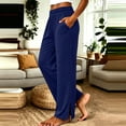 thumbnail image 4 of yillto Lounge Pajama Pants for Women Elastic Waist Straight Pants Comfy Soft Pocket Pjs Sleepwear, 4 of 6