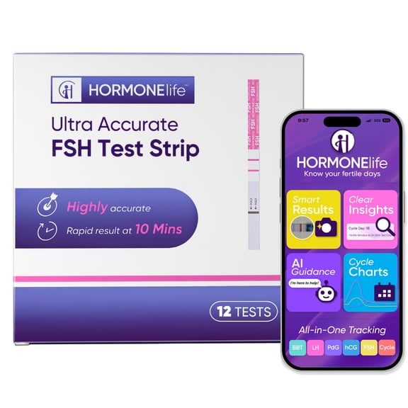 HORMONElife Semi-Quantitative FSH Test Strips, Menopause Hormone and Ovarian Reserve Test Kit, 6 Count
