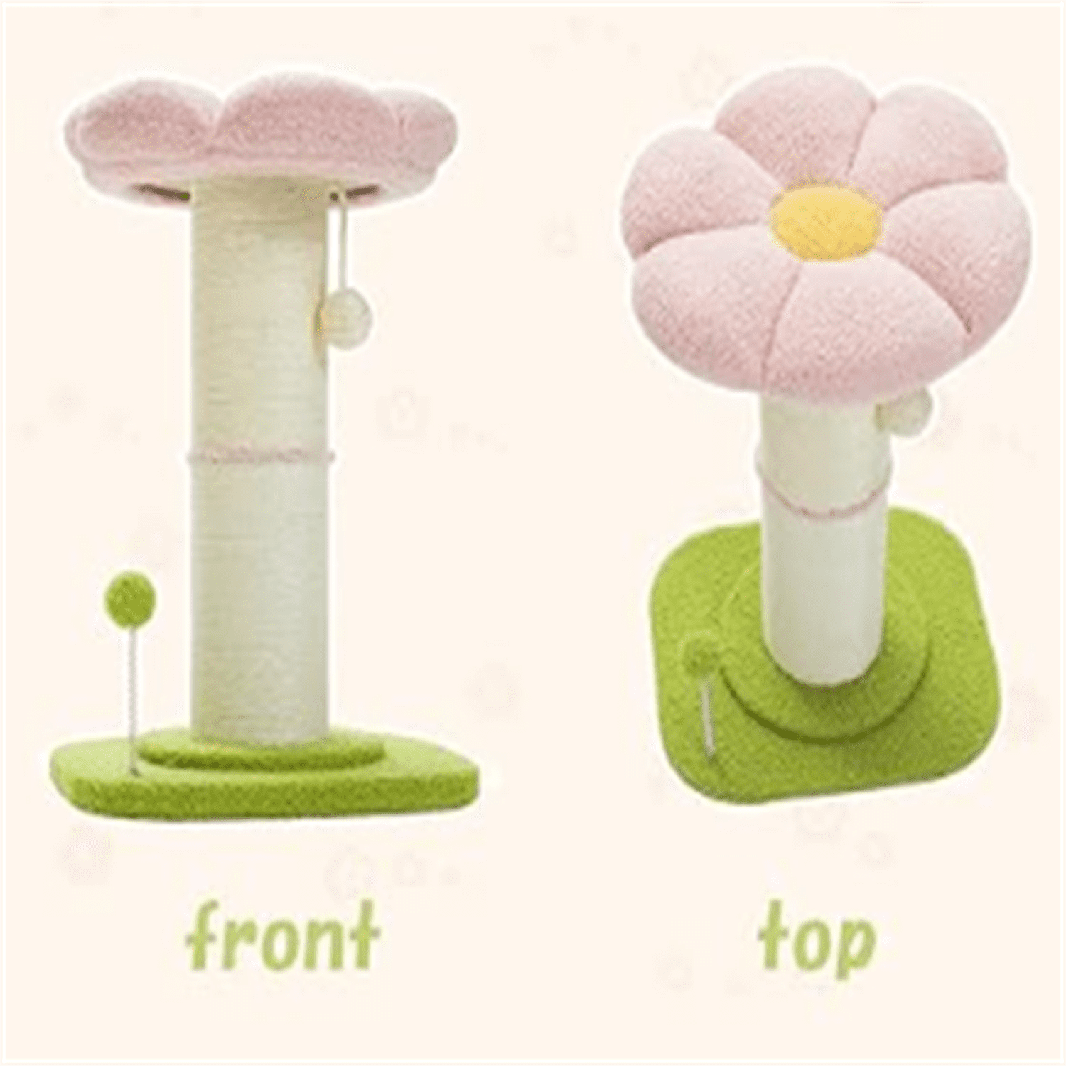 Cat Scratching Post Pink Flower Thick Post for Indoor Cats