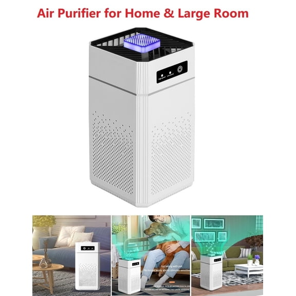 Air Purifier for Home Large Room up to 1291 Sq. Ft, Air Cleaner for Home Bedroom Pets Smoke Dust, White
