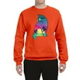 thumbnail image 2 of Neon Beach Sunset Cat California Vibes | Mens Animal Lover Crewneck Graphic Sweatshirt, Orange, 2XL, 2 of 4