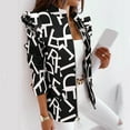 thumbnail image 2 of Dezsed Blazer Jackets for Women Women Business Attire Printed Long Sleeve Zipper Slimming Cardigan Coat Jacket Top Black A S, 2 of 9