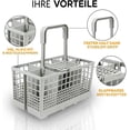 thumbnail image 2 of Universal Cutlery Basket For Many Common Dishwashers | Rinsing Basket For Dishwashers & Dishwashers With Heat-resistant Plastic & Extra Sturdy Handle, 2 of 5