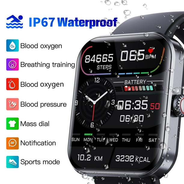 Regalo de Navidad reloj inteligente para hombres y mujeres, reloj inteligente con pantalla táctil de reloj de rastreador de fitness con monitor de frecuencia cardíaca, para teléfonos Android Ios
