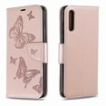 thumbnail image 3 of Allytech Galaxy A70 Case, Slim Fit PU Leather Folio Butterfly Embossed Shockproof Wrist Hand Strap Flip Cards Holder Wallet Case TPU Back Cover for Samsung Galaxy A70, Pink, 3 of 8