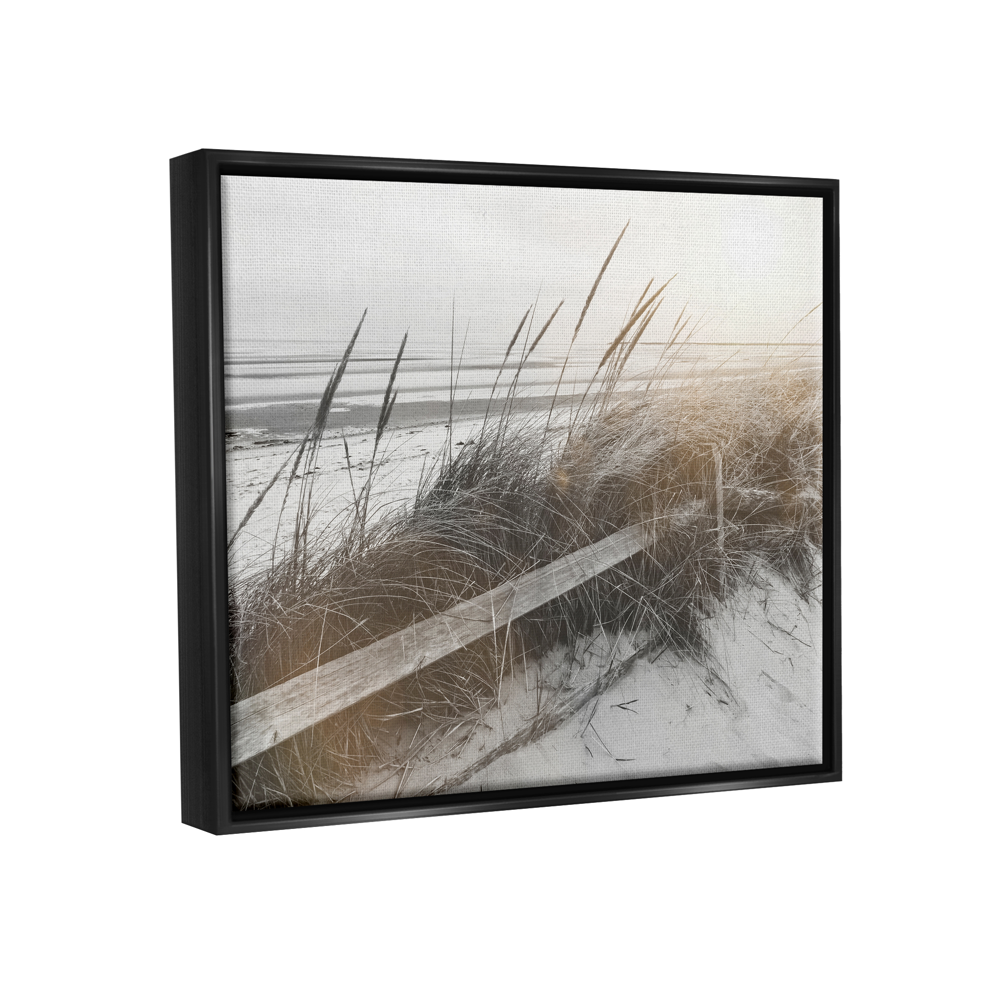 Stupell Industries Beach Reeds Photography Coastal Photography Black Floater Framed Art Print Wall Art