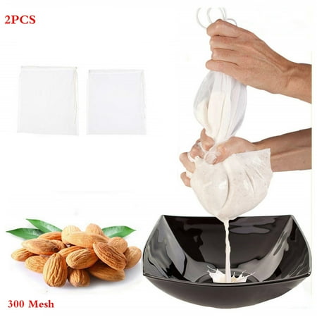 

Kitchen Gadgets 2 Pcs Nut Milk Bag Fine Mesh Nylon Cheesecloth Cold Brew Coffee Filter 300 Mesh Kitchen Organization