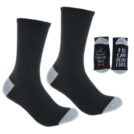 

Mens Thick Knitted Socks Christmas Tree Pattern Novelty MId- Dark Gray