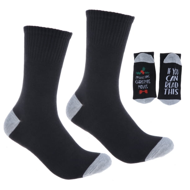 Ver películas navideñas Calcetines Calcetines estampados navideñas, vacaciones navideñas, divertidas y divertidas, diseño de color Gris Baoblaze Calcetines de algodón unisex
