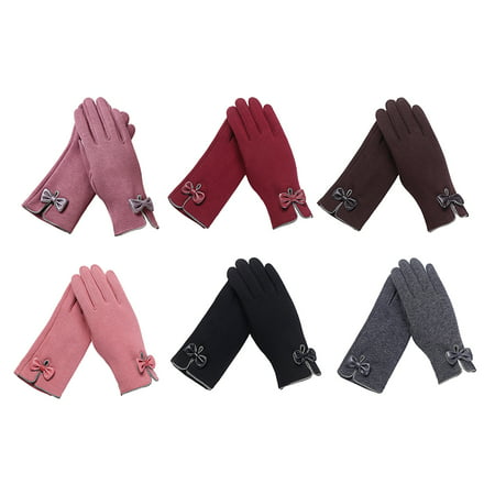 Women's Windproof Touch Screen Gloves Winter Thick Warm Insulation Lined Smart Texting