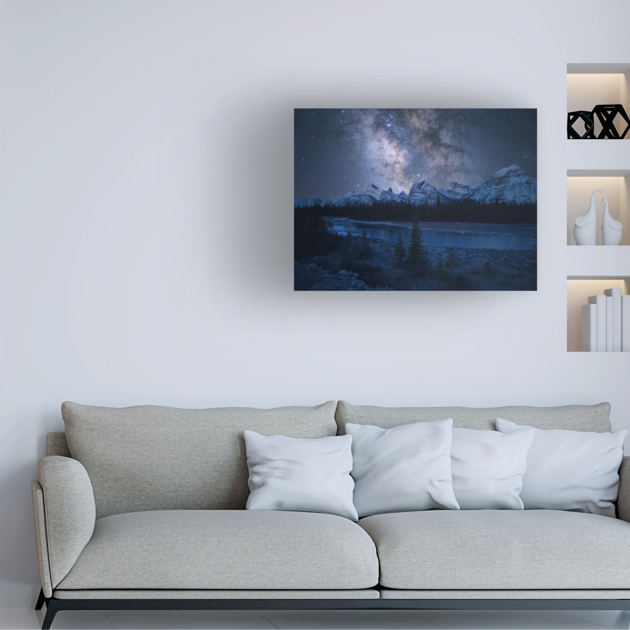 Trademark Fine Art Carlos F Turienzo Milky Way over Mountains Canvas Wall Art
