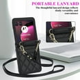 thumbnail image 3 of Compatible with Motorola Razr 40 Ultra Case with Strap Premium PU Leather Crossbody Lanyard Credit Card Holder Pocket Non-Slip Shockproof Protective Cover for Motorola Razr 40 Ultra, Black, 3 of 7