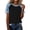 Black, variant on Summer Tops for Women Casual Short Sleeve Round Neck Patchwork Blouse Shirt, White XL