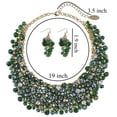 thumbnail image 7 of Bocar Fashion Crystal Chunky Collar Statement Jewelry Set, with Earrings, for Women, Green, 19 inches (NK-10260-Green), 7 of 7