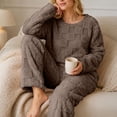 thumbnail image 5 of Yourumao Womens Fleece Pajama Sets for Women 2 Piece Fuzzy Long Sleeve with Long Pants Pjs Soft Cozy Winter Loungewear Pjs, 5 of 8