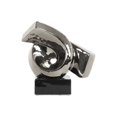 thumbnail image 1 of 4.25 x 9.5 x 9.75 in. Ceramic Ribbon Abstract Sculpture on Rectangle Base - Polished Chrome Finish, Silver, 1 of 1