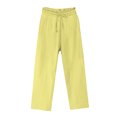 thumbnail image 3 of QATAINLAV Plus Size Linen Pants for Women Solid Baggy Lounge Palazzo Pant Lightweight Comfy Drawstring Straight Leg Beach Pants Vacation Lounge Wear Yellow XXXXXL mothers day gifts, 3 of 4