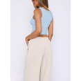 thumbnail image 6 of Women'S Sleeveless Square Neck Tank Top Double Layer Basic Crop Tops Summer Workout Casual Tops XS, 6 of 7
