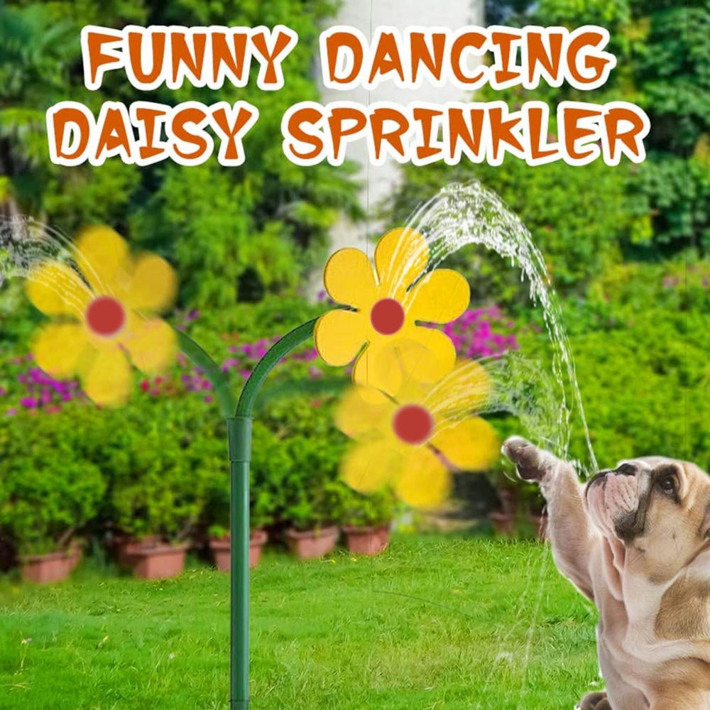Ksruee Lawn Sprinkler Daisy Flower Sprinkler for Kids Outdoor Play 360 Degree Rotating Yard Water Toy Irrigation Tool Backyard Game for Outdoor Yard Decor Kids Dogs Playing reliable