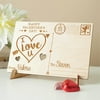 Happy Valentine's Day Personalized Wood Postcard, I Love You