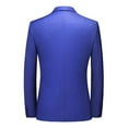 thumbnail image 4 of Yaoyar Men's Fashion Personality Casual Solid Color Classic Suit Slim One Button Notch Lapel Blazer Jacket Blue 6XL, 4 of 4