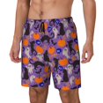 thumbnail image 1 of Fotbe Halloween Black Cats Traje de Baño para Hombre – Shorts de Natación de Secado Rápido con Forro y Bolsillos-Small, 1 of 6