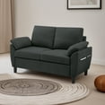 thumbnail image 6 of Soscana Loveseat with Storage Side Pockets, 2 Seat Sofa Love Seat Small Couch for Living Room Bedroom Apartment Office Studio,Black, 6 of 8